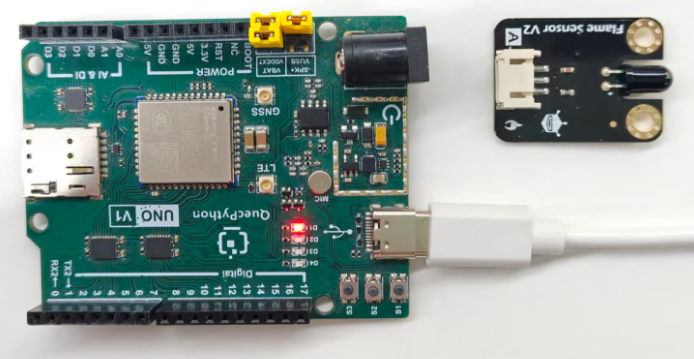 初学者视角体验：【EC800X Duino 开发板】传感器体验-火焰检测传感器！