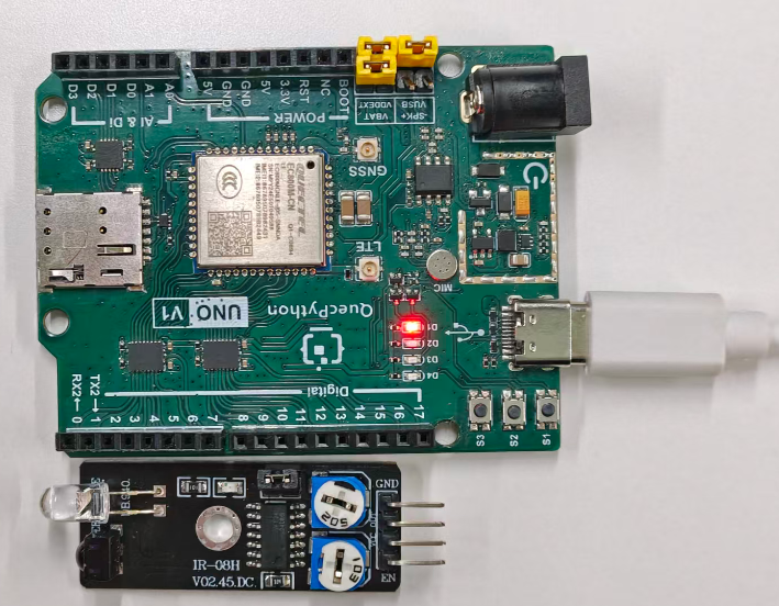 初学者视角体验：【EC800X Duino 开发板】传感器体验-障碍检测！